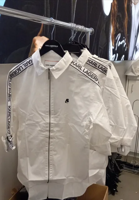 KARL LAGERFELD ZIP FRONT WHITE SHIRT L1TA0668 KL2212