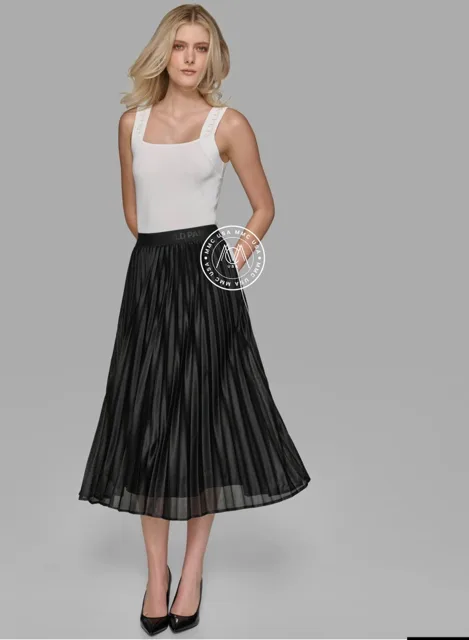 KL PLEATED MESH SKIRT