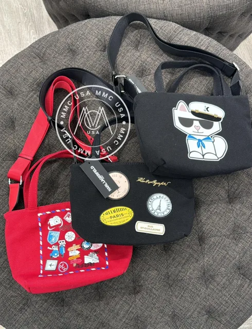 KL CANNES MINI CANVAS CROSSBODY TOTE