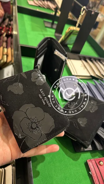 KS FLORAL SUEDE SMALL LZIP WALLET KP320